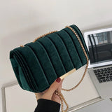 Ins Velvet Female Crossbody Bag Solid Chain Shoulder Bag