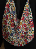 Vintage Floral Cotton Shoulder Bag for Women Large Capacity Handbag