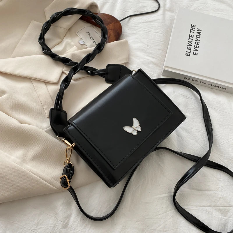 Vintage Shoulder Bag Women Cozy Square Underarm PU Leather Cross Body