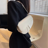 Ins Women's Retro Niche Shoulder Bag Female PU Saddle Bag Handbag