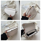 Ins Women's Retro Niche Shoulder Bag Female PU Saddle Bag Handbag