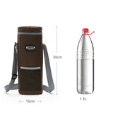 Insulated Bottle Bag Zip Up Ice Wine Cooler Shoulder Strap