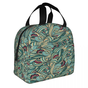 Insulated Lunch Bag Thermal Wave Tote Cooler Picnic Food Box Bag