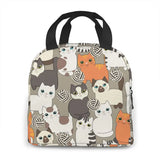 Insulated Lunch Bag Cartoon Cats Tote Cooler