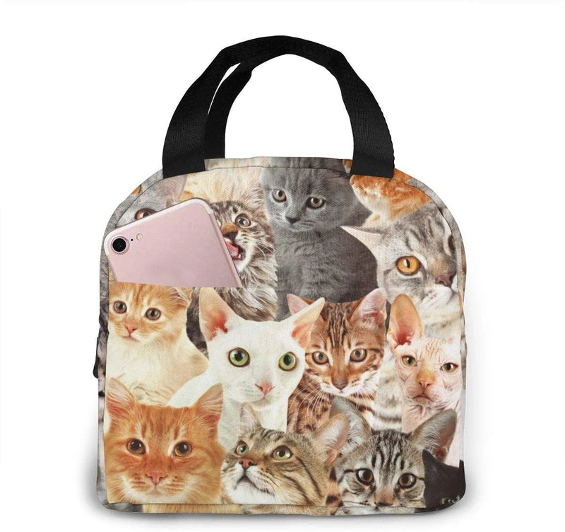Insulated Lunch Bag Cartoon Cats Tote Cooler