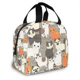 Insulated Lunch Bag Cartoon Cats Tote Cooler