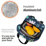 Insulated Lunch Bag Thermal Leaves Exotic Flowers Tote Cooler