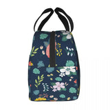 Insulated Lunch Bag Thermal Leaves Exotic Flowers Tote Cooler