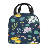 Insulated Lunch Bag Thermal Leaves Exotic Flowers Tote Cooler