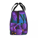 Insulated Lunch Bag Thermal Saffron Flower Tote Cooler Picnic Food Lunch Box Bag