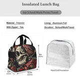 Insulated Lunch Bag Thermal Woman Skull Tote Bags Cooler Picnic Food Lunch Box B