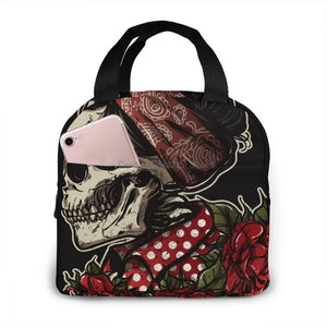 Insulated Lunch Bag Thermal Woman Skull Tote Bags Cooler Picnic Food Lunch Box B