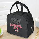 Insulated Lunch Bag Zipper Cooler Tote Thermal Bag Lunch Box Canvas Food Nurse