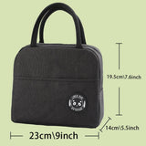 Food Pattern Insulated Lunch Bag Thermal Tote Cooler Box Canvas Handbag