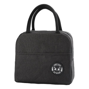 Food Pattern Insulated Lunch Bag Thermal Tote Cooler Box Canvas Handbag