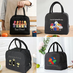 Insulated Lunch Bag Zipper Cooler Tote Thermal Bag Lunch Box Canvas Food Picnic