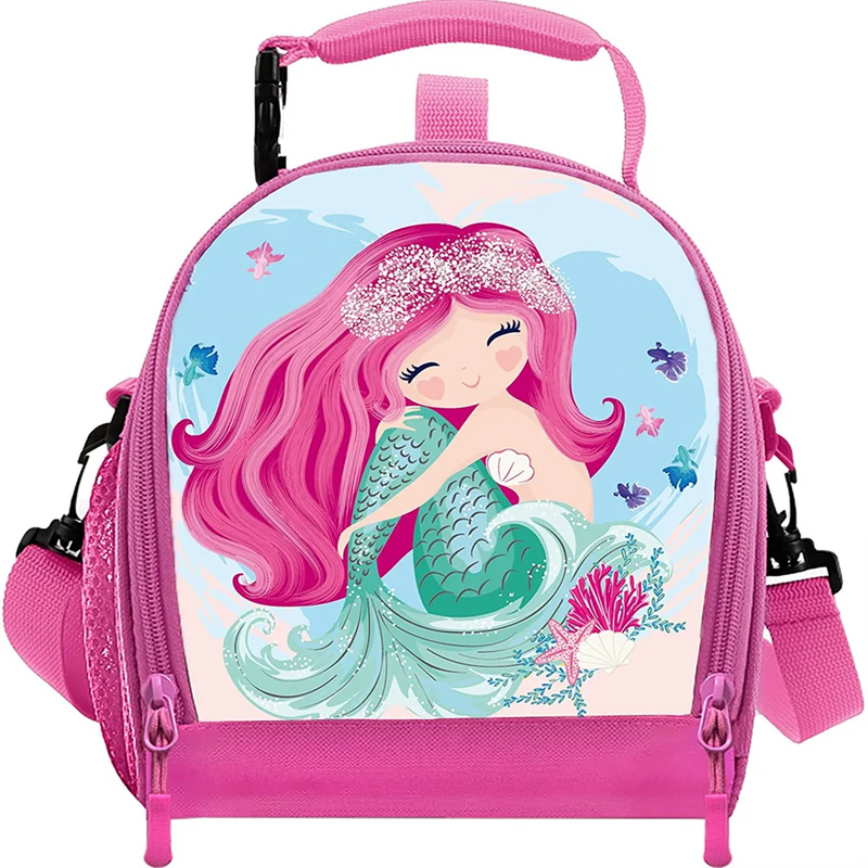 Girls Insulated Lunch Bag Thermal Reusable Tote Daycare Cooler School Snacks
