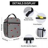 Red Ladybugs On Stripes Lunch Tote Cooler Bag