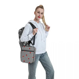 Red Ladybugs On Stripes Lunch Tote Cooler Bag