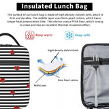 Red Ladybugs On Stripes Lunch Tote Cooler Bag