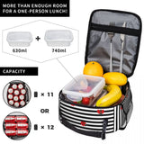 Red Ladybugs On Stripes Lunch Tote Cooler Bag