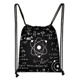 Math Physics Formula Drawstring Bag Softback Backpack