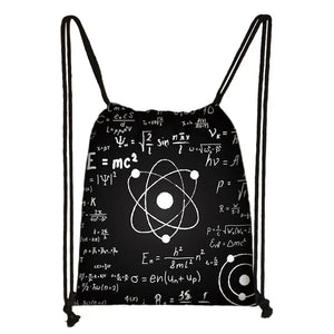 Math Physics Formula Drawstring Bag Softback Backpack