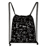 Math Physics Formula Drawstring Bag Softback Backpack