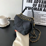 Nylon Rhombus Chain Shoulder Bag, Versatile High Quality Dumpling Bag