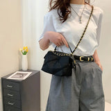 Nylon Rhombus Chain Shoulder Bag, Versatile High Quality Dumpling Bag