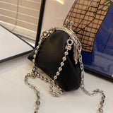Chain Clip Kiss Lock Shell Shoulder Messenger Bag