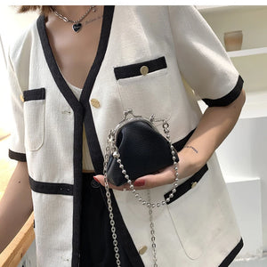 Chain Clip Kiss Lock Shell Shoulder Messenger Bag