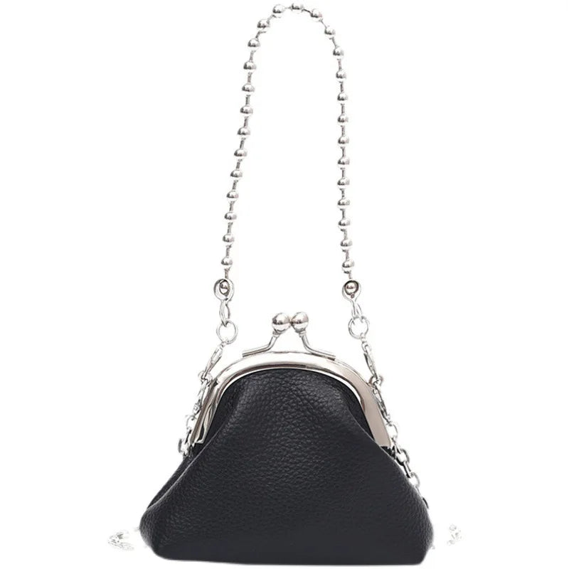 Chain Clip Kiss Lock Shell Shoulder Messenger Bag