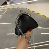 Chain Clip Kiss Lock Shell Shoulder Messenger Bag