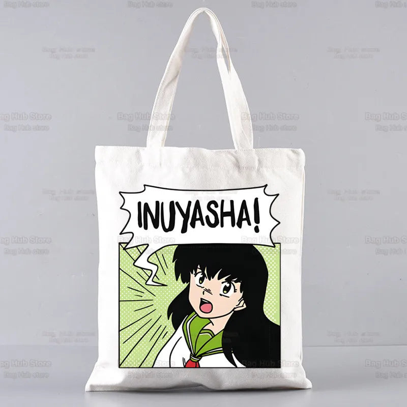 Inuyasha Anime Women Package Canvas Bag Kagome Handbags Sesshoumaru