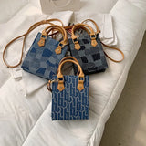 Denim Crossbody Bag Magnetic Buckle Women