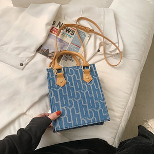 Denim Crossbody Bag Magnetic Buckle Women