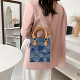 Denim Crossbody Bag Magnetic Buckle Women