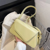 Irregular Flap Small PU Leather Underarm Crossbody Bag
