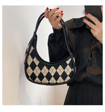 Irregular Shaped Women Shoulder Bags PU Canvas Patchwork Tote Clutch Handbag