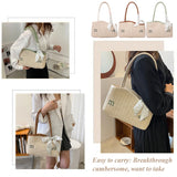 Straw Shoulder Bag with Scarf Beach Summer Handbags