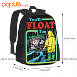 It Movie-You'Ll Float Too Pennywise Backpack Large Capacity Print Beach Bag