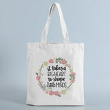 Teacher Canvas Shopping Bag - Big Heart, Little Mind