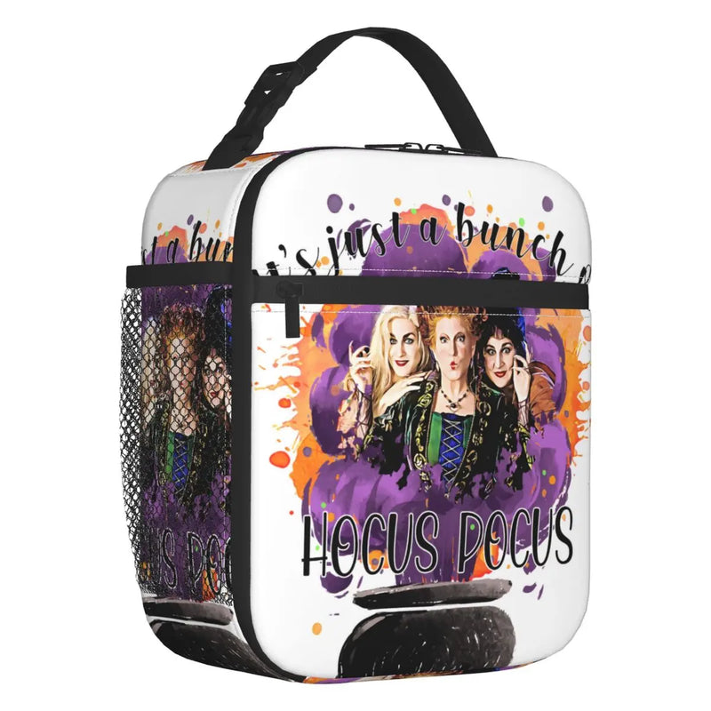 Hocus Pocus Insulated Lunch Bag Halloween Portable Thermal Cooler Women Kids