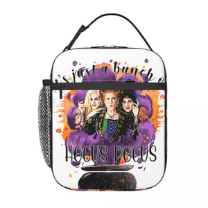 Hocus Pocus Insulated Lunch Bag Halloween Portable Thermal Cooler Women Kids