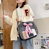 Clear Ita Bag Backpack Crossbody Shoulder Bag with Bow