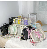 Clear Ita Bag Backpack Crossbody Shoulder Bag with Bow