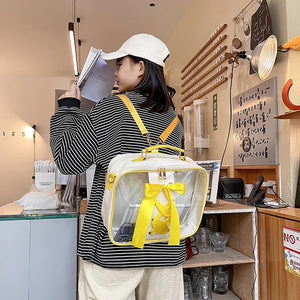 Clear Ita Bag Backpack Crossbody Shoulder Bag with Bow