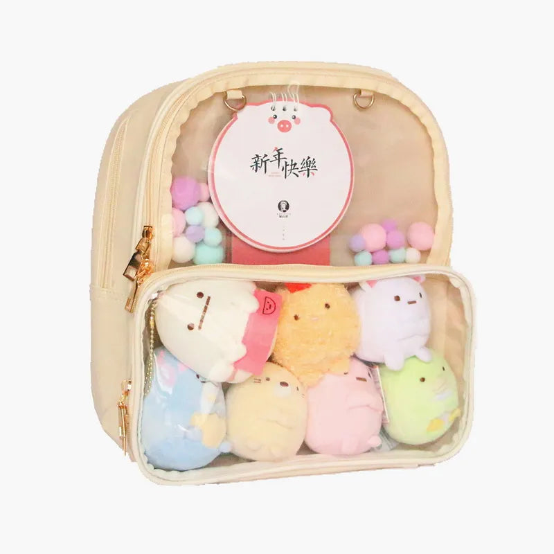Clear Transparent Ita Bag Backpack for Women DIY Lolita Itabag