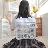 Clear Japan Style Ita Bag Red Transparent Backpack for Teens Girls